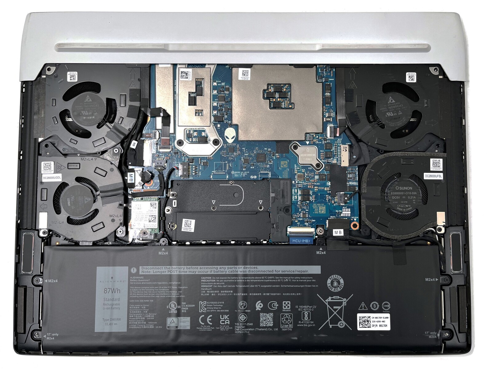 How to replace and fix Dell Alienware x15 R1 R2 02H5HD P111F CPU Fan original EG50050S1-CI10-S9A (Dell Alienware x15 R2 P111F)